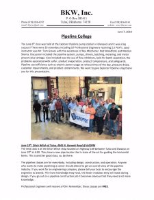 Pipeline College Class, Explorer Pipeline